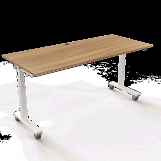 Klapbord med hjul og hæve/sænkefunktion 180x80 i valnød fra Conset.