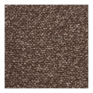 Nærbillede af stoffet på Blenheim loungestol i brun med drejefunktion i bronzefarvet stålfod fra House Nordic.