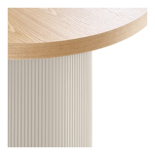 Detalje af Solva ovalt spisebord i asketræsfiner/sandgrå fra House Nordic.