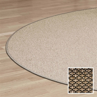 ECO Structure rundt tæppe/stoleunderlag i beige fra Ege Tæpper.