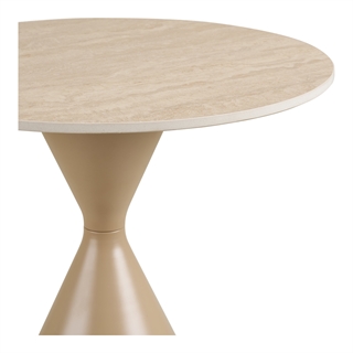 Annecy sofa-/hjørnebord Ø50 med sandfarvet keramisk bordplade fra House Nordic.