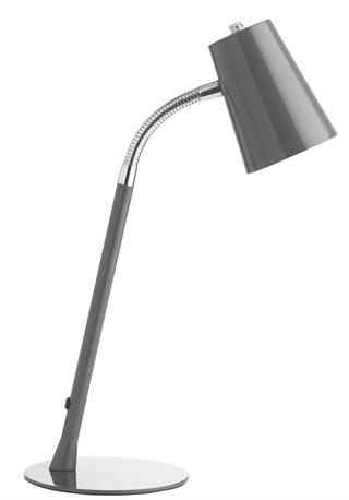 Velegnet bordlampe fra Unilux i sølvgrå.