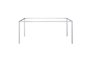 Sølvgrå bordsten med firkantede ben