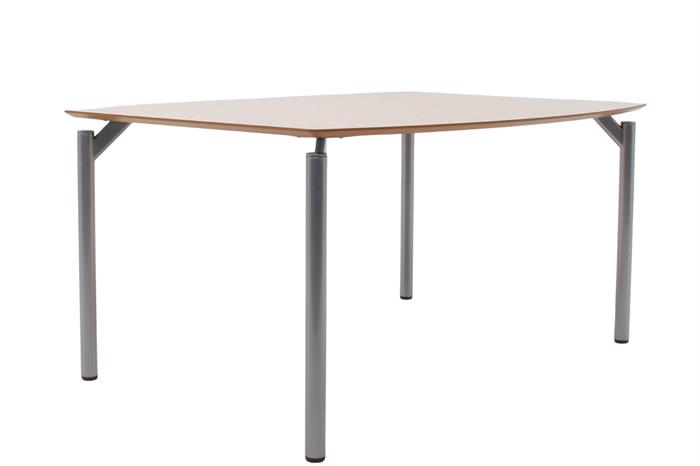 konferencebord 110x140 cm birk bordplade med metal ben