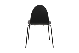 Ø48 stol med sort skal og sort stålstel.