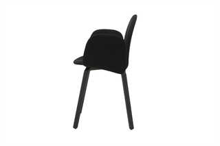 Ø48 stol med armlæn og fuld polstret skal samt sort bejdset ege træs stel.