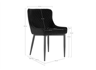 Elegant og flot stol i sort velour fra House nordic.