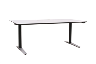 Duba B8 - Hæve sænke bord 170x85 Rektangulær med kabelluge (Hvid)