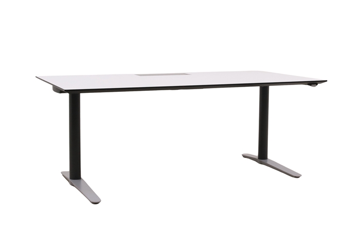 Duba B8 - Hæve sænke bord 170x85 Rektangulær med kabelluge (Hvid)