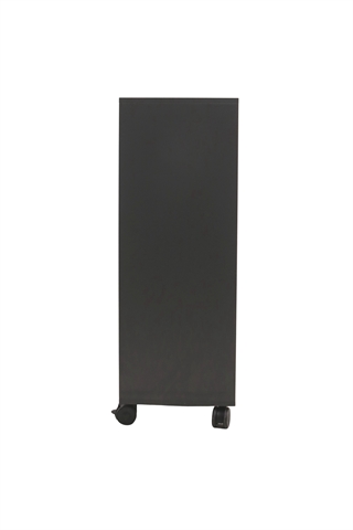 Fumac Jive reol i antracit med 6 rum, set fra siden af.