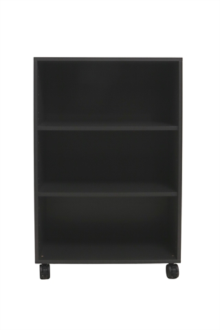 Fumac Jive reol i antracit med 3 rum, set forfra.