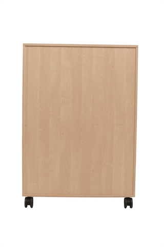 Fumac Jive reol i birk med 6 rum, set bagfra.