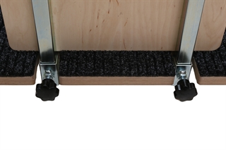 Detalje af EM1 Bordvogn med ryg og pladeholder fra Easy-Mover.