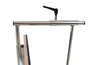 Detalje af EM1 Bordvogn med ryg og pladeholder fra Easy-Mover.