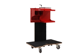 Billede af EMT1 tilbehørssæt på EM1 Bordvogn med ryg og pladeholder fra Easy-Mover.