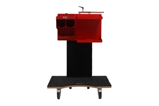 Billede af EMT1 tilbehørssæt på EM1 Bordvogn med ryg og pladeholder fra Easy-Mover.