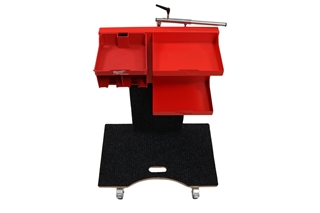 Billede af EMT1 tilbehørssæt på EM1 Bordvogn med ryg og pladeholder fra Easy-Mover.