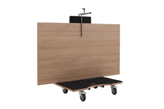 Detalje af EM1 Bordvogn med ryg og pladeholder fra Easy-Mover.