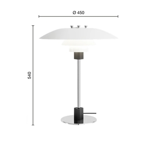 PH 4/3 Bordlampe i hvid.