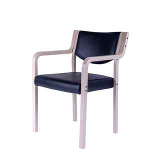 FTI - Scandic Q - Konferencestol (lyst træ/sort PU)