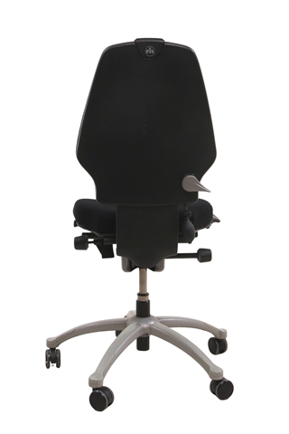 RH logic 300 kontorstol i sort set bagfra.