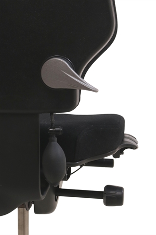 Ryggen set tæt på med funktionerne.