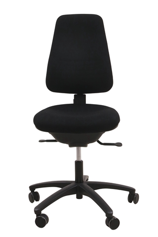 Kontorstol fra Dauphin i sort set forfra.