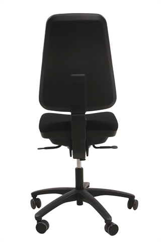 Kontorstol fra Dauphin i sort set bagfra.