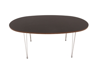 Ellipse bord i sort set forfra oppefra.