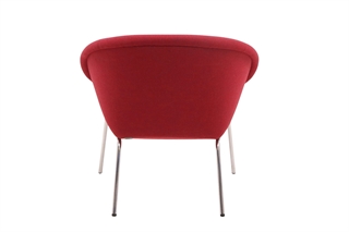 Walter Knoll loungestol 369 i mørkerød set bagfra.