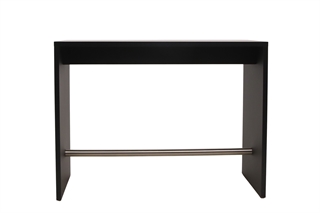 Højbord i sort linoleum set forfra.