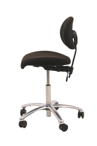 Vela kontorstol i lys sort set fra siden af.