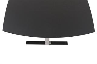 Fumac mødebord i  sort linoleum set fra enden af oppefra.