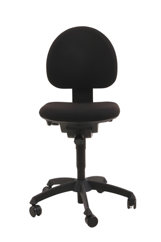 Labofa kontorstol i sort set forfra.