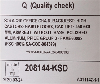 Informations mærkat.