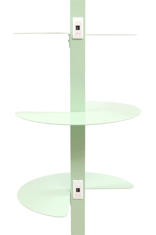 Hyldesystem med 3x USB A stik-udtag i mintgrøn.