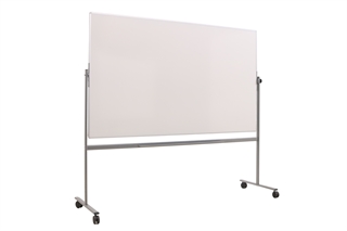 Lintex whiteboard på stativ set forfra i en skrå vinkel.