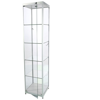 Porsa - Eksklusiv Høj - glasvitrine m/lås (aluminium)