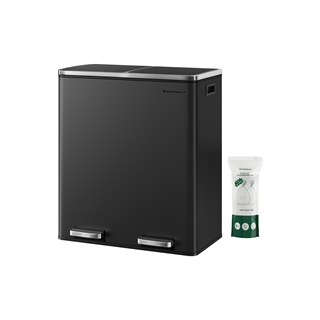 Songmics - Dobbelt skraldespand 58,6x32x65 (sort/sølvgrå)