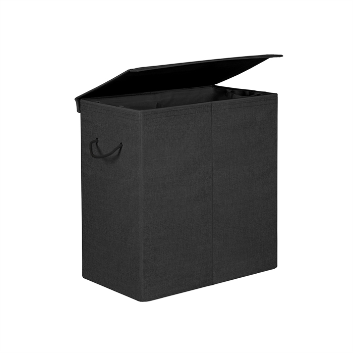 Songmics - Vasketøjskurv 60x36x66 (sort)
