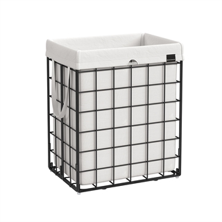 Songmics - Vasketøjskurv 48x33x58 (sort/hvid)