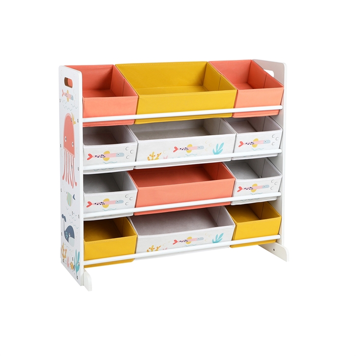 Songmics - Børnereol m. opbevaringskasser 83x38x78 (hvid)
