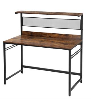 Lækkert skrivebord i rustik brun og sort fra Vasagle.