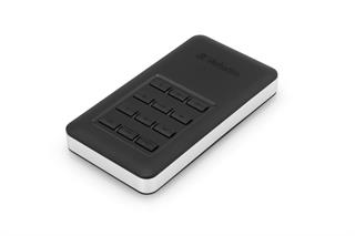 Verbatim - Store 'N' Go - 256 GB Transportabel SSD m. adgangstastatur (sort/sølvgrå)
