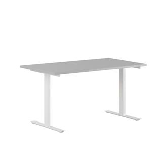 Storartet skrivebord i grå/hvid.