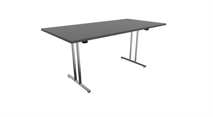 1500-serie klapbord med antracit bordplade på krom stel