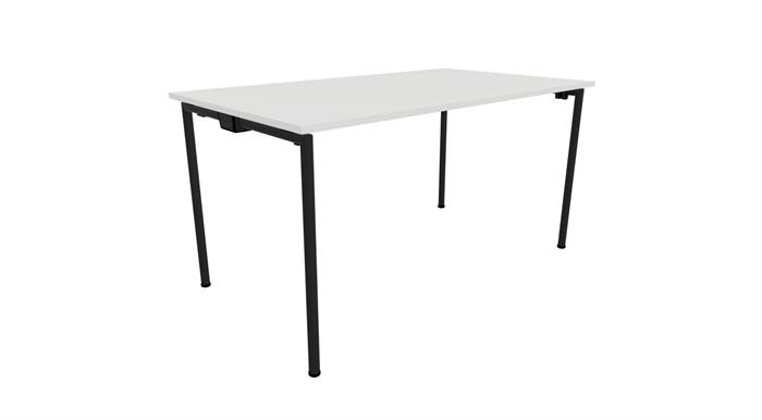 Fumac Easyfold bord med hvid bordplade på sort stel