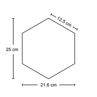 Mål tegning på hex akustik plade.