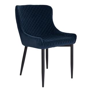 Ganske fortrinlig stol i mørkeblåt velour/sort fra House nordic