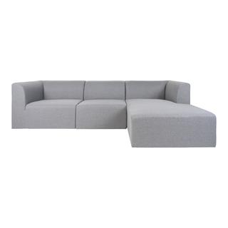 Højrevendt sofa i lysegrå fra Nordic House.